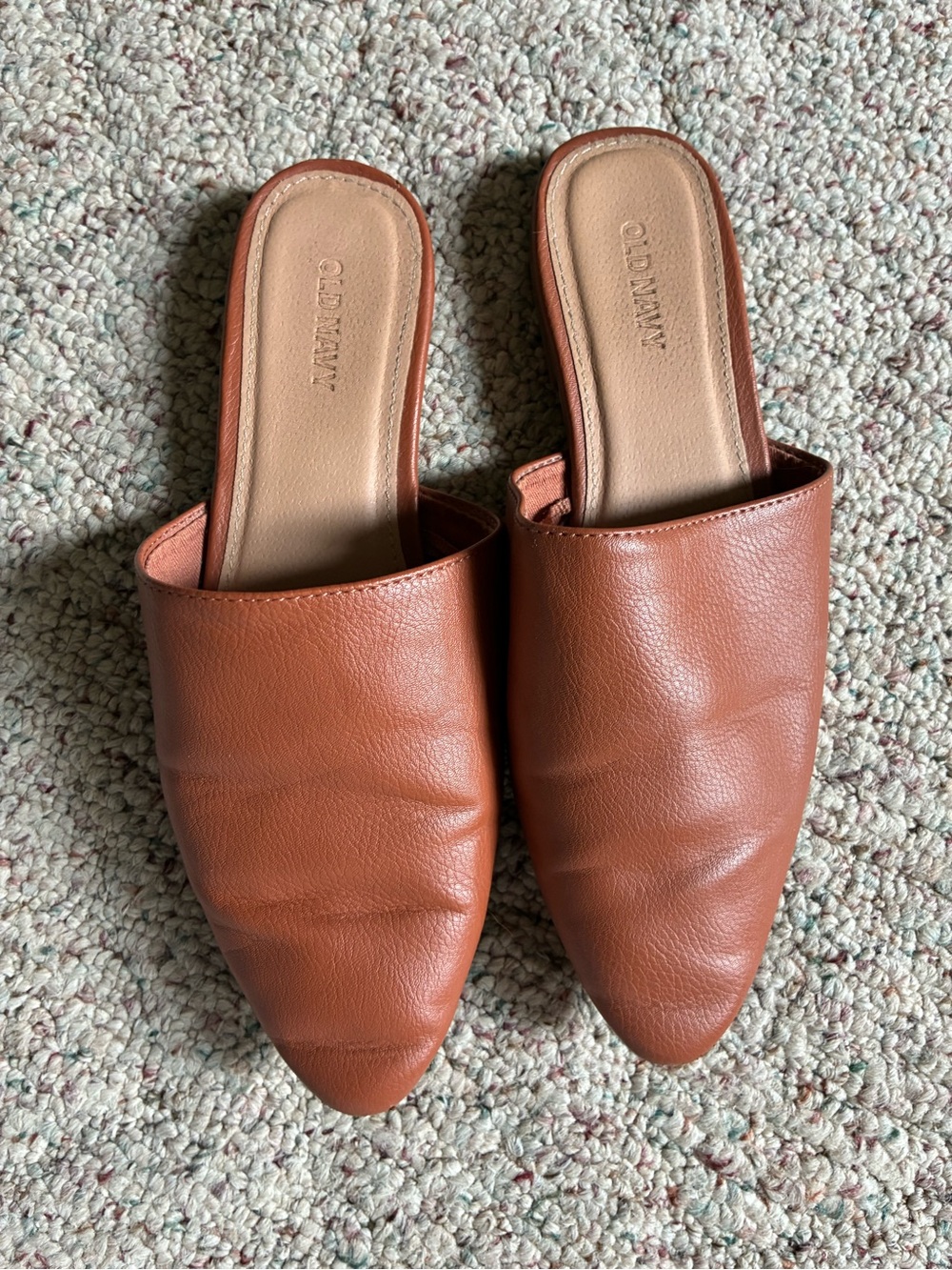 Old Navy Women's Tan Pointed Slip-On Mules